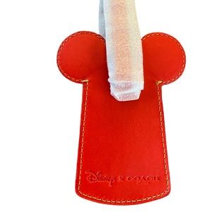 COACH x DISNEY Mickey Ear Luggage Tag NWT Red